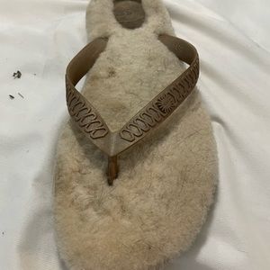 Fur lined thong sandals by ugg